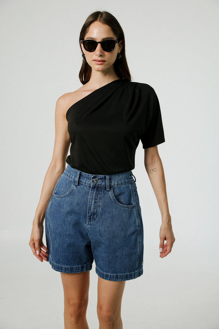 Your Black One Shoulder Shirt