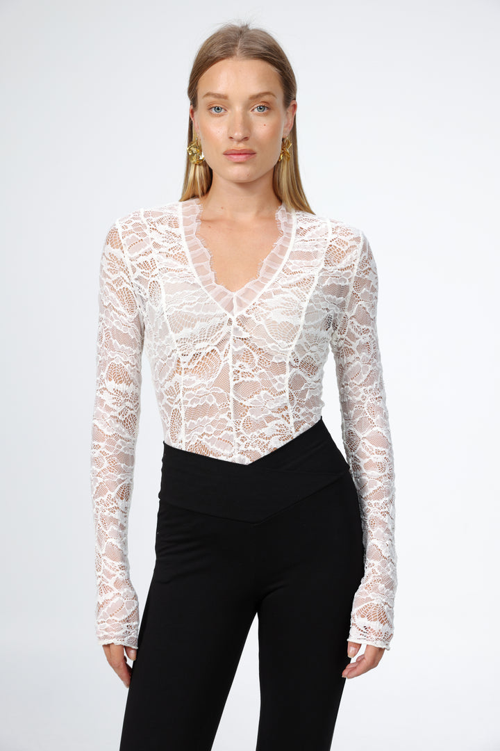 Linked Cream Lace Shirt