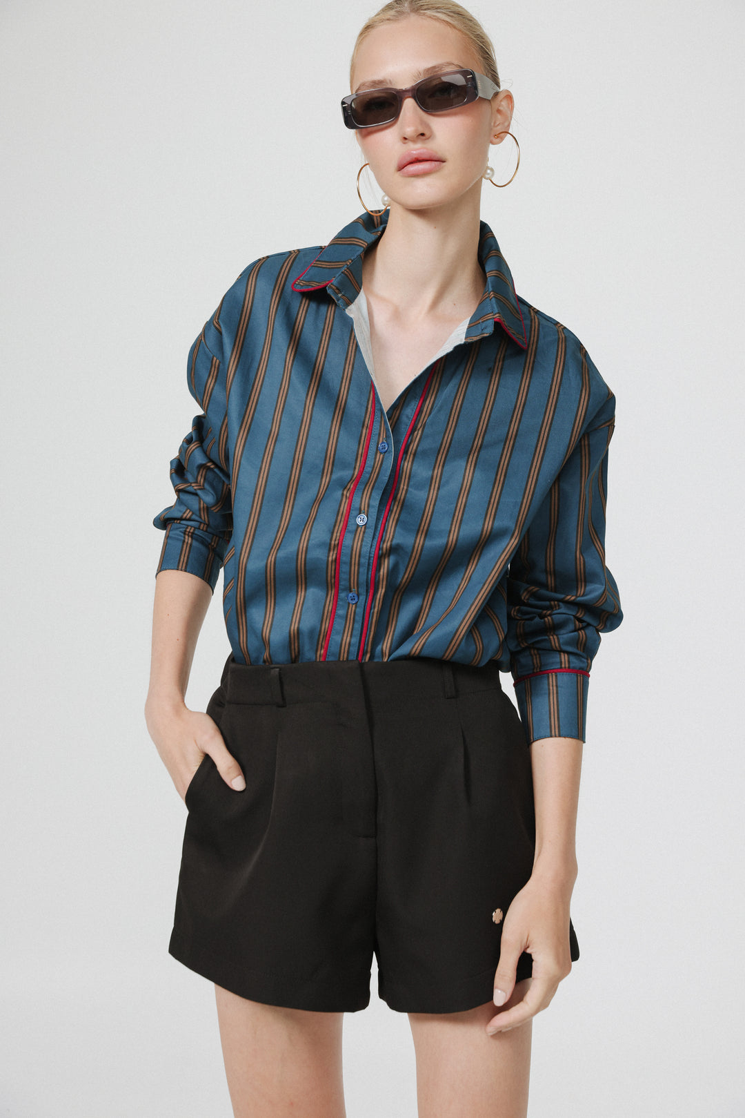 Hallway Navy Buttoned Shirt