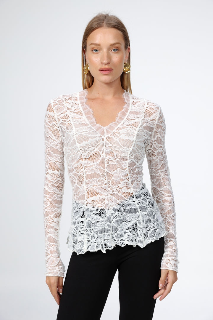 Linked Cream Lace Shirt