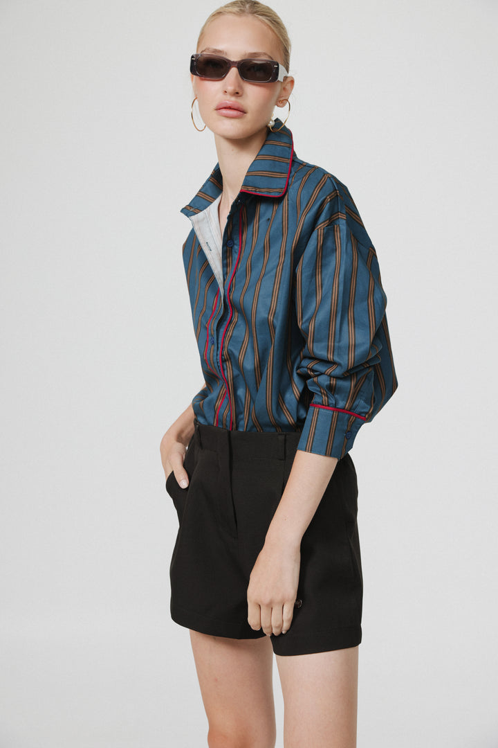 Hallway Navy Buttoned Shirt