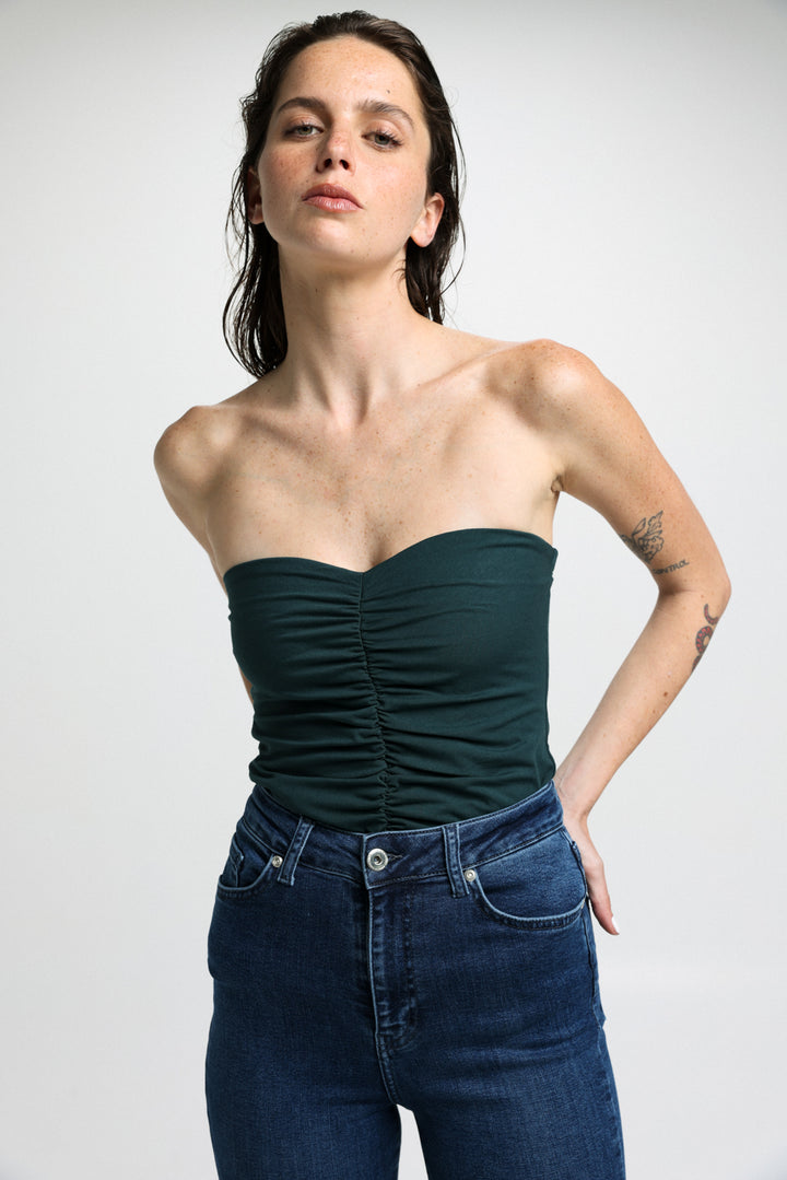 Clearly Green Strapless Top