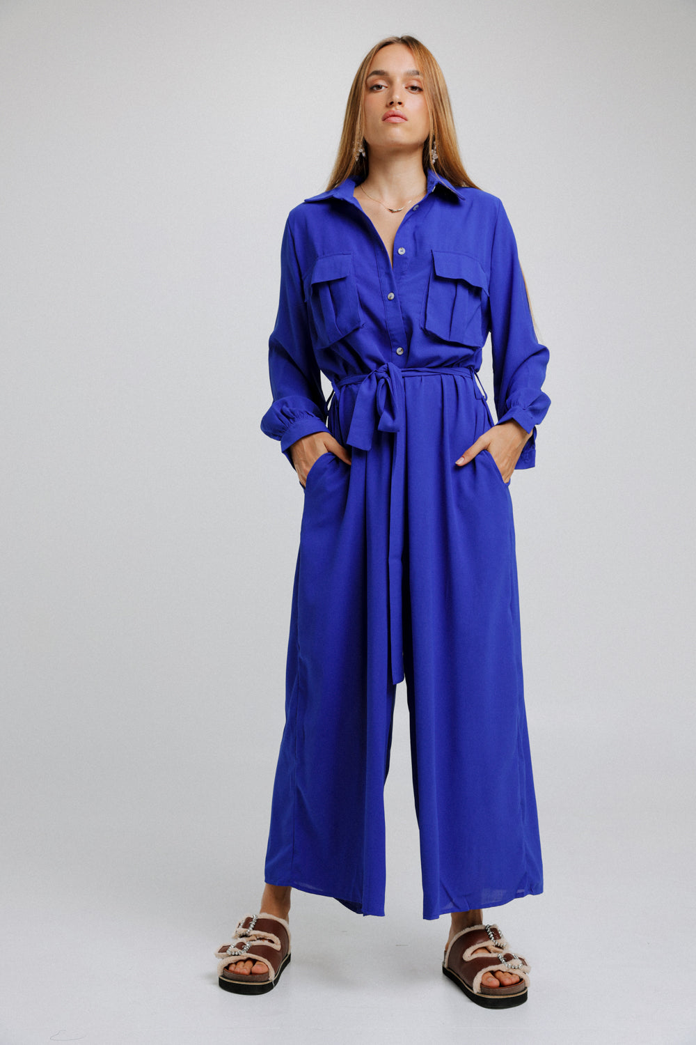 Wide Blue Jumpsuit