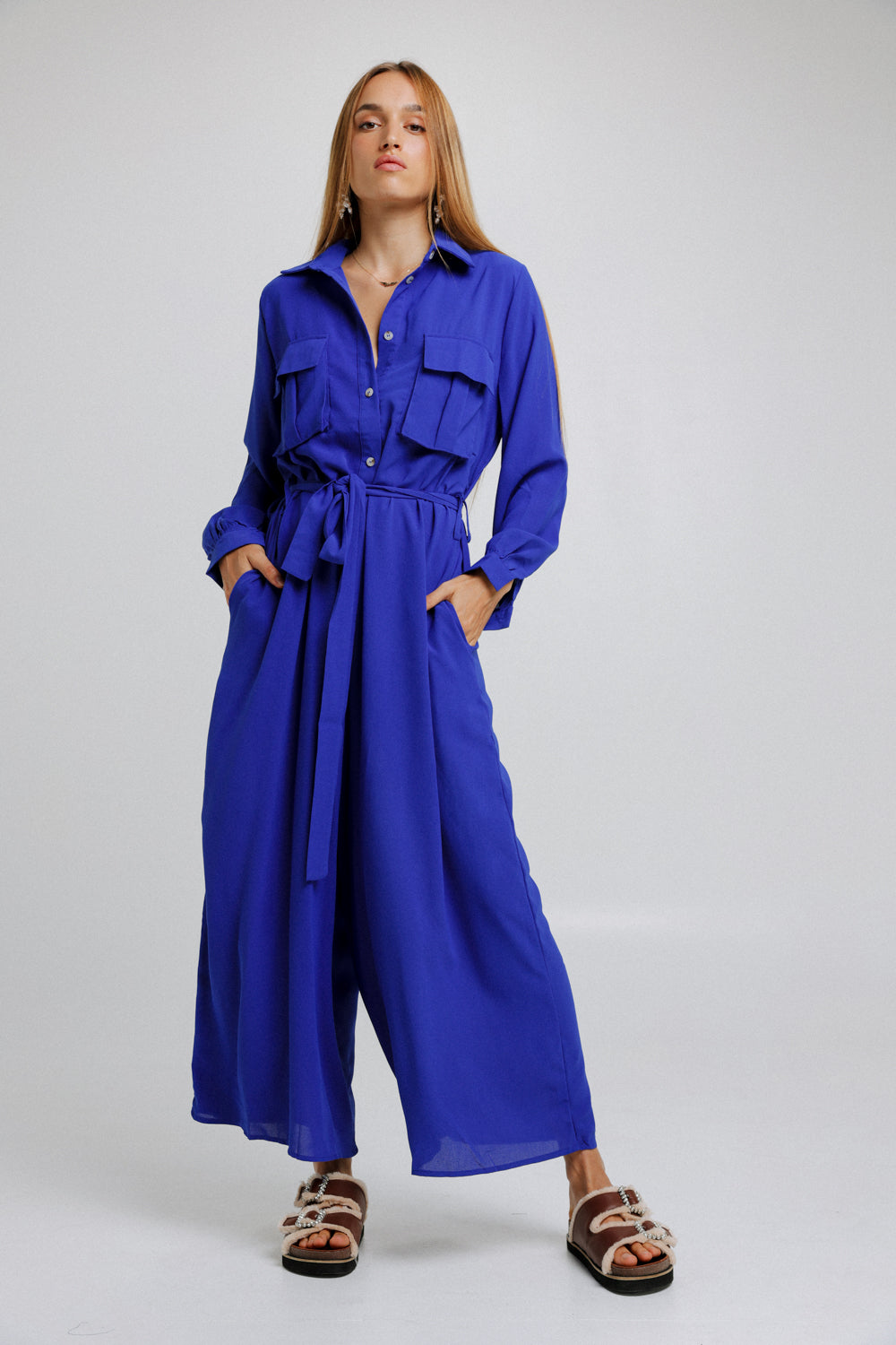 Wide Blue Jumpsuit