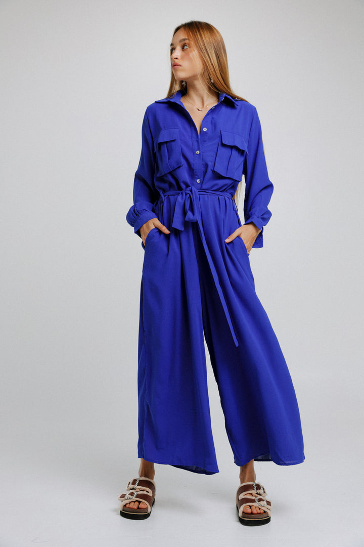 Wide Blue Jumpsuit