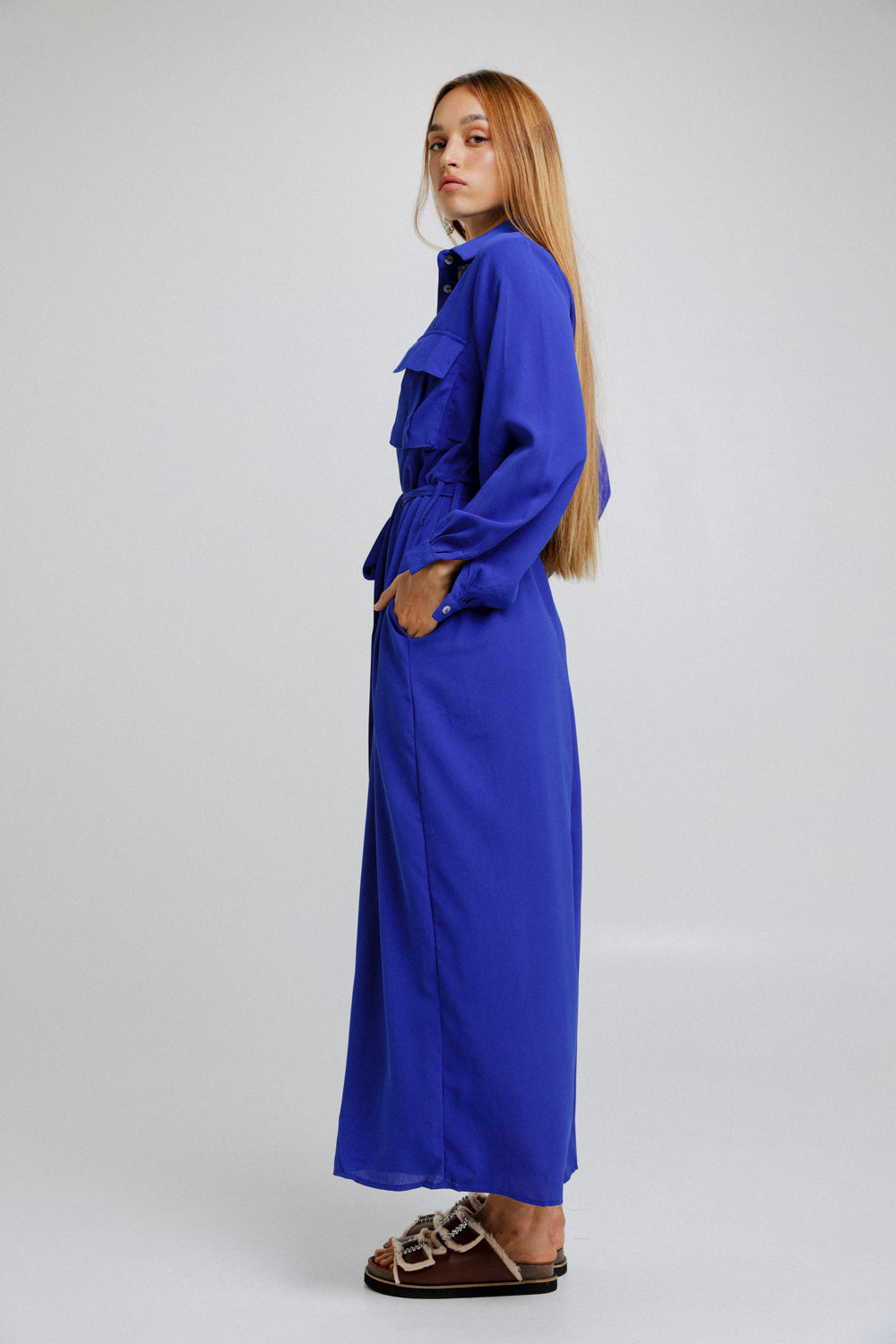 Wide Blue Jumpsuit