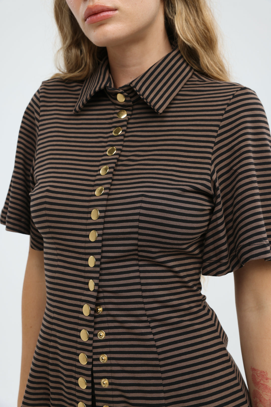 Audit Brown Striped Polo
