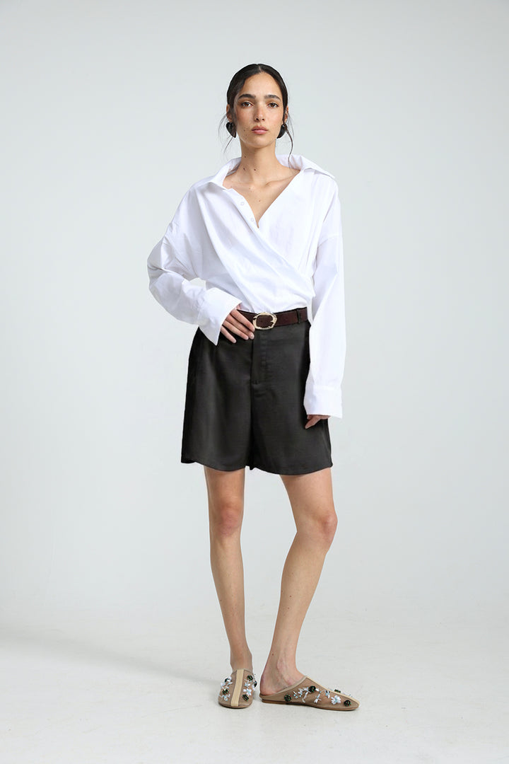 Wrap Shirt White Bodysuit