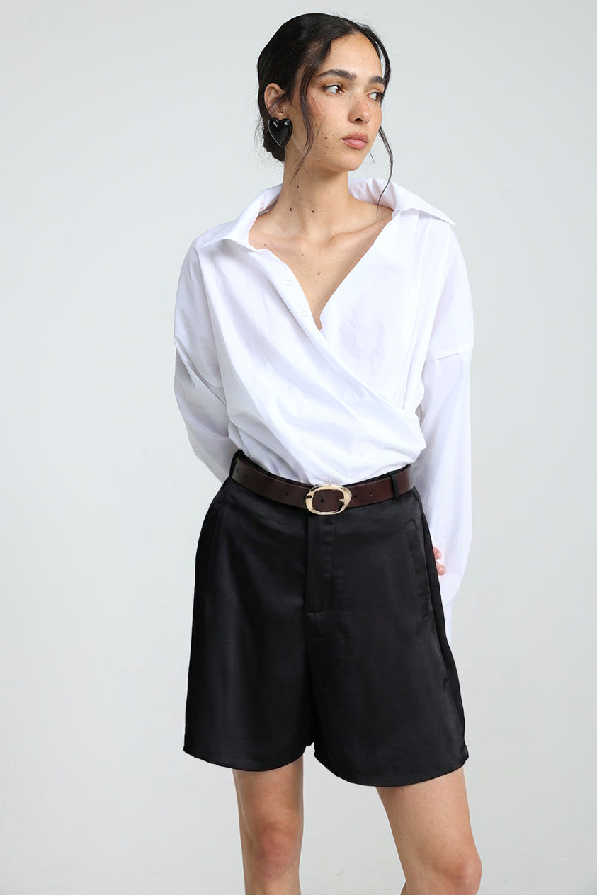 Wrap Shirt White Bodysuit