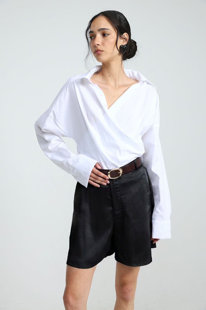 Wrap Shirt White Bodysuit