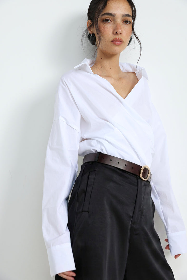 Wrap Shirt White Bodysuit