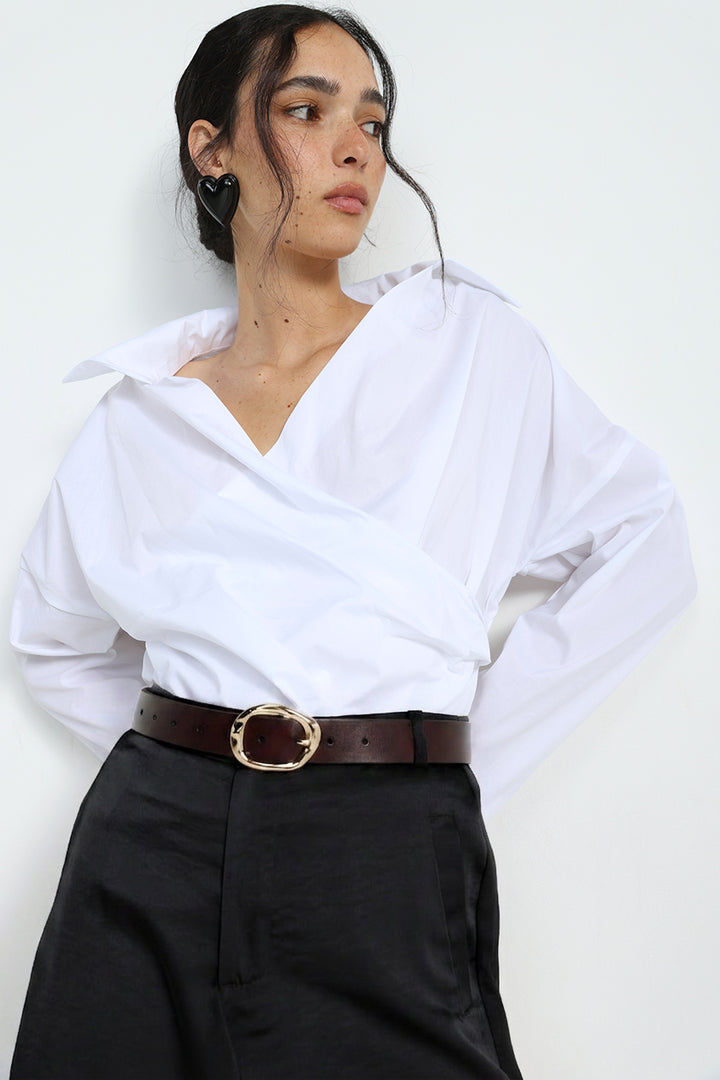 Wrap Shirt White Bodysuit