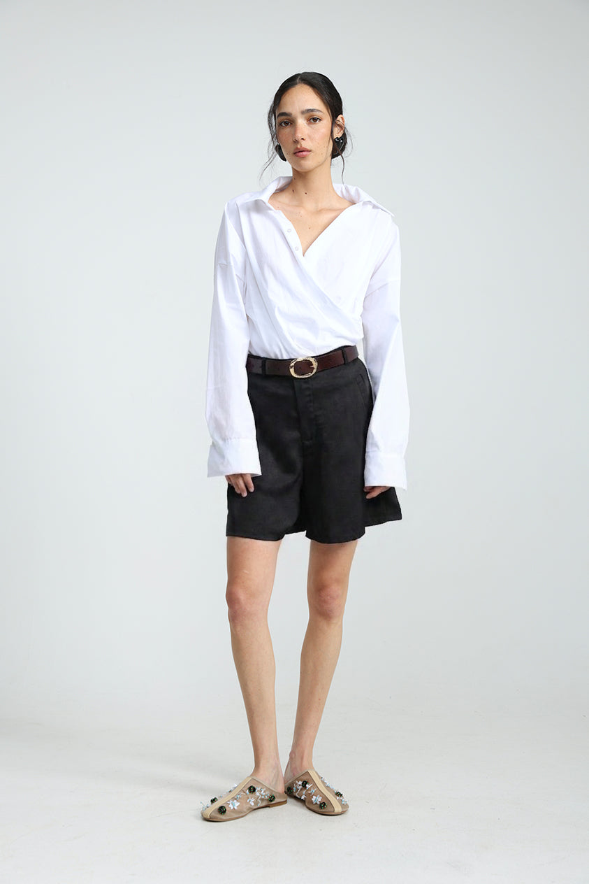 Wrap Shirt White Bodysuit