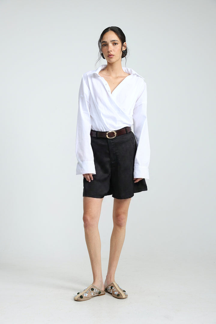 Wrap Shirt White Bodysuit