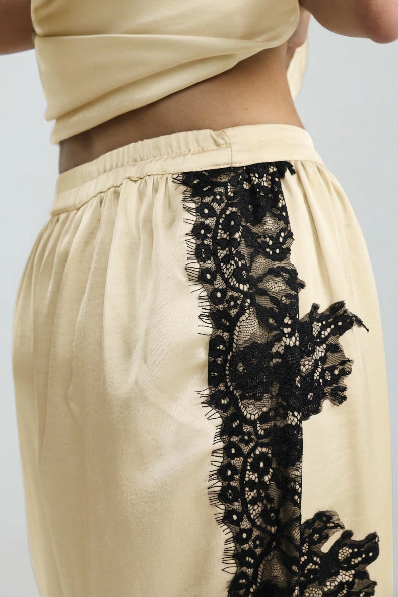 Satin&Lace Champagne Bottoms
