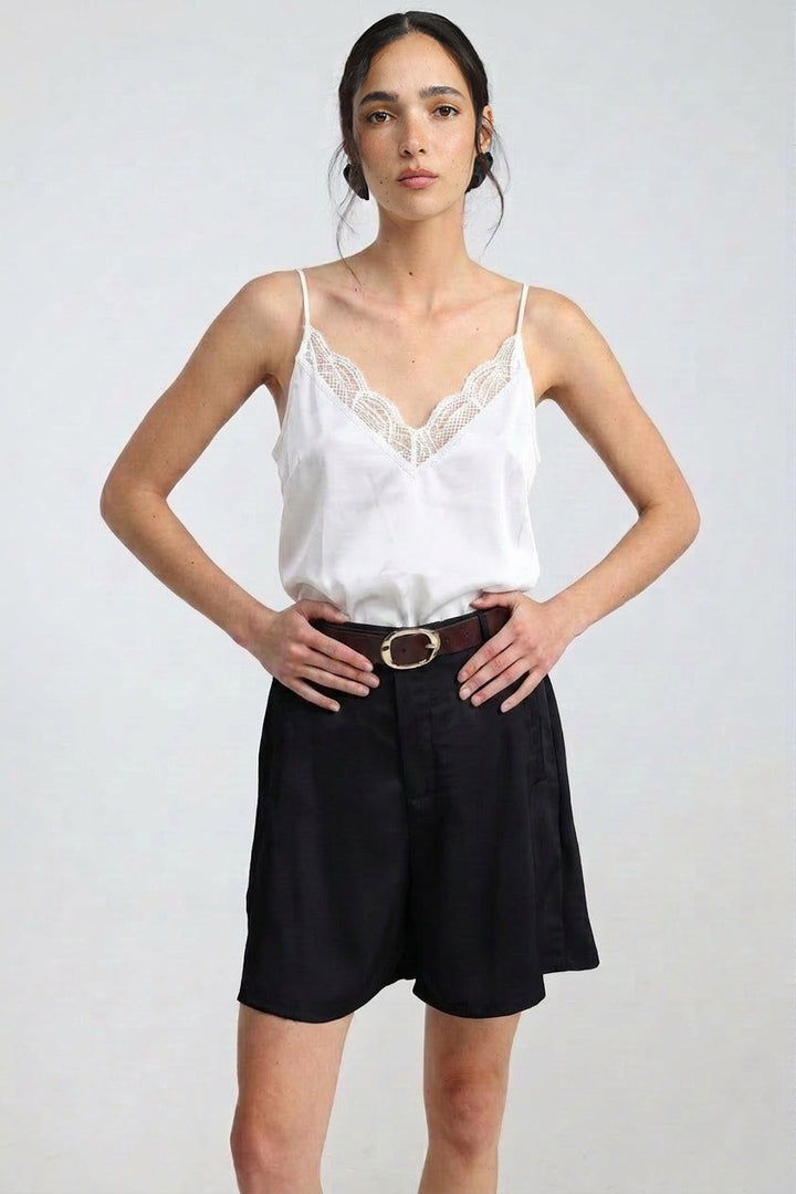 Satin&Lace White Tank