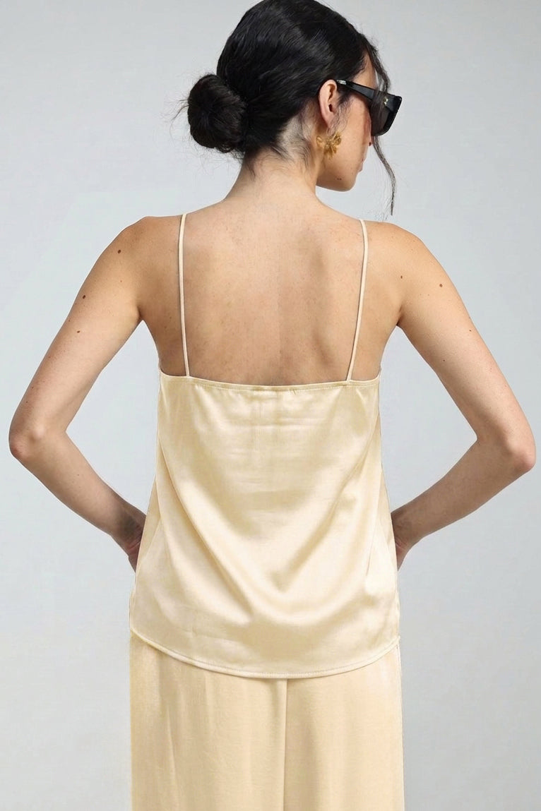 Satin&Lace Champagne Tank