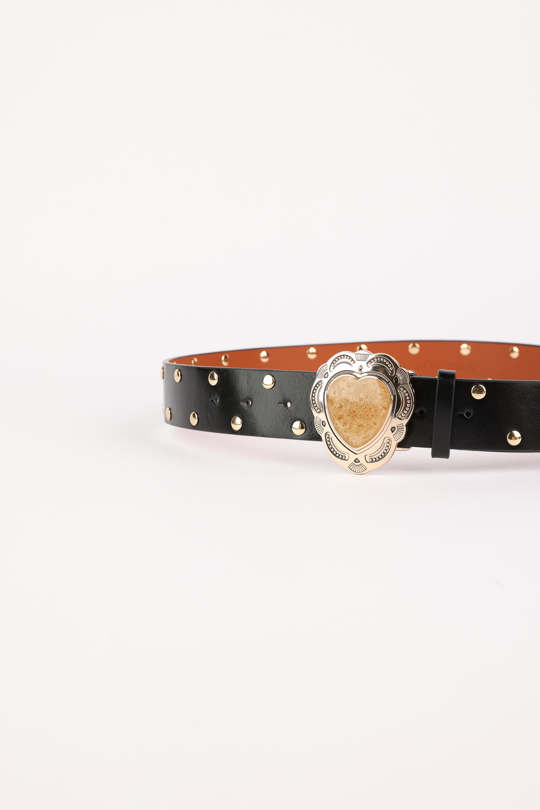 Black Engraved Heart Belt
