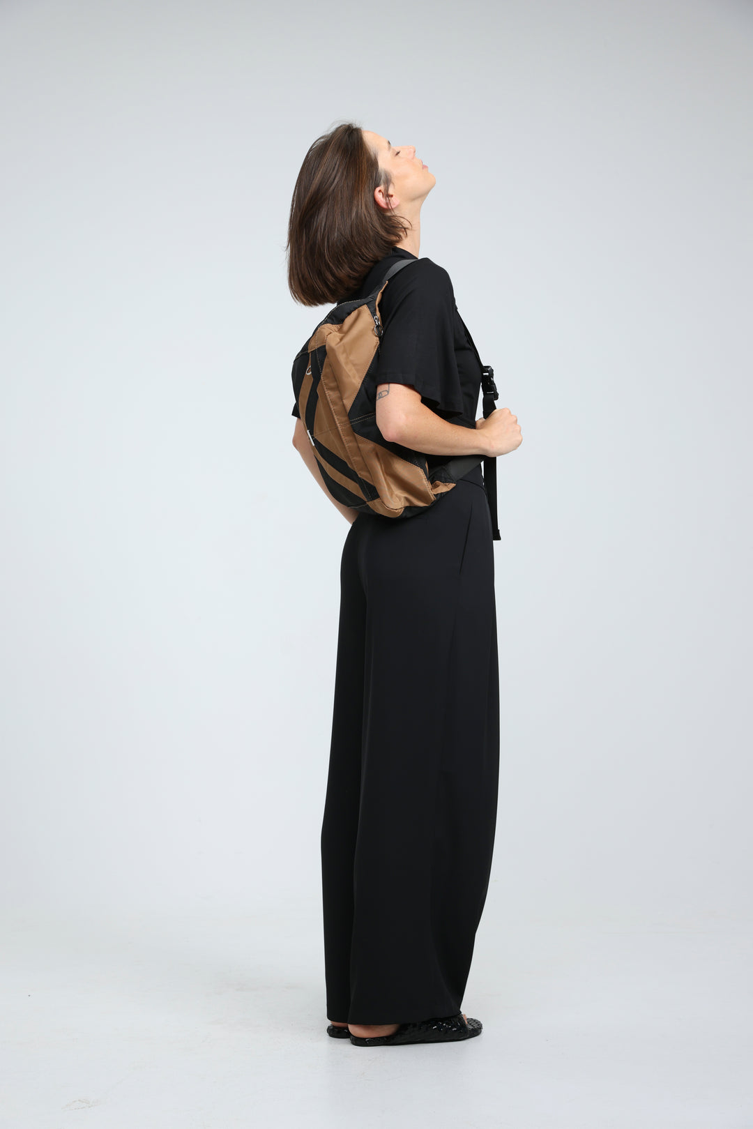 Chevron Black/Camel Belt Bag