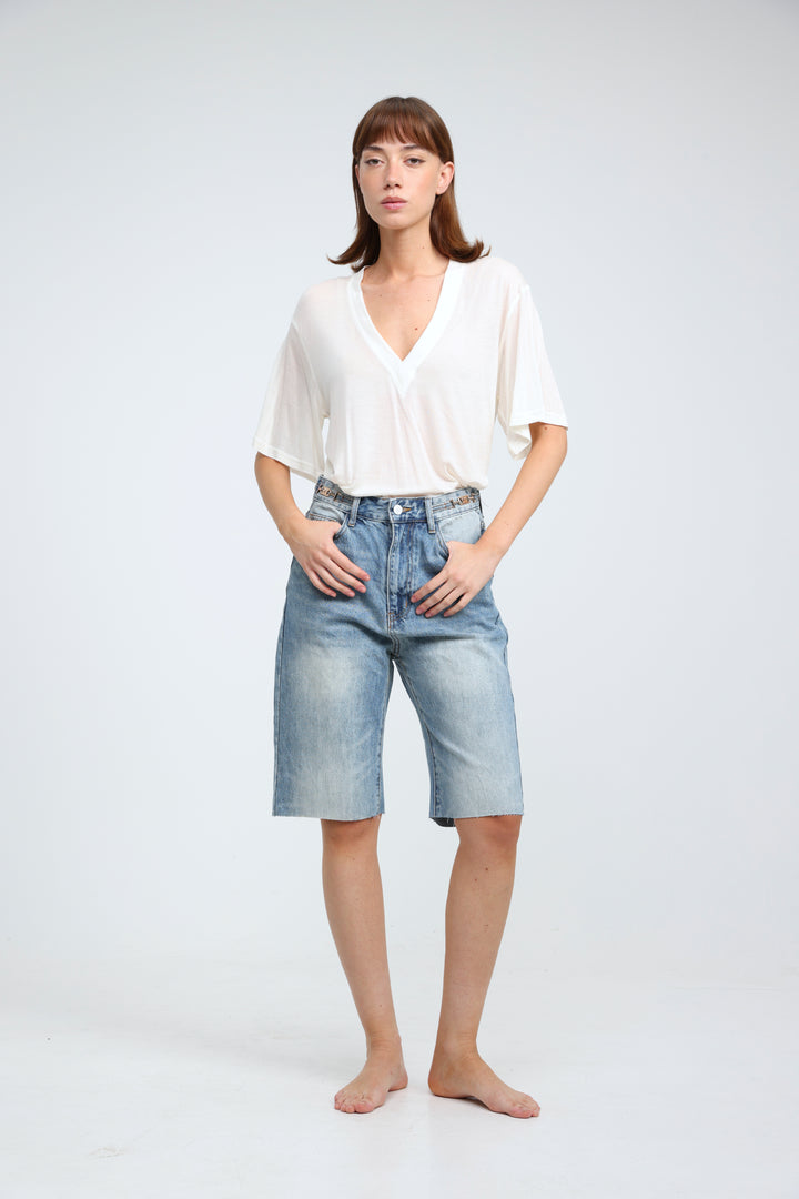 Clean33 White V T-Shirt