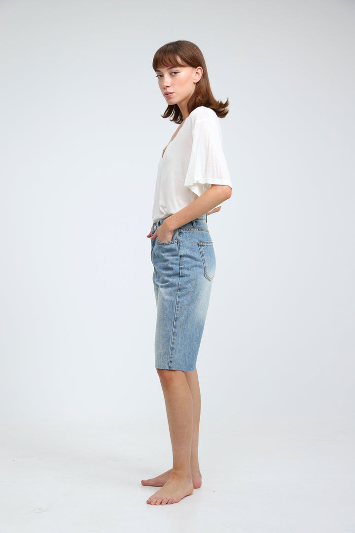 T Star Blue Bermuda Denim Shorts