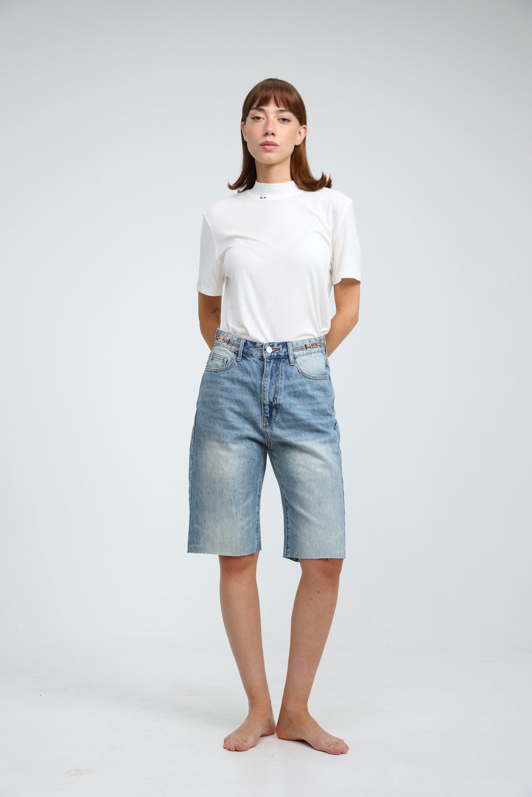 T Star Blue Bermuda Denim Shorts