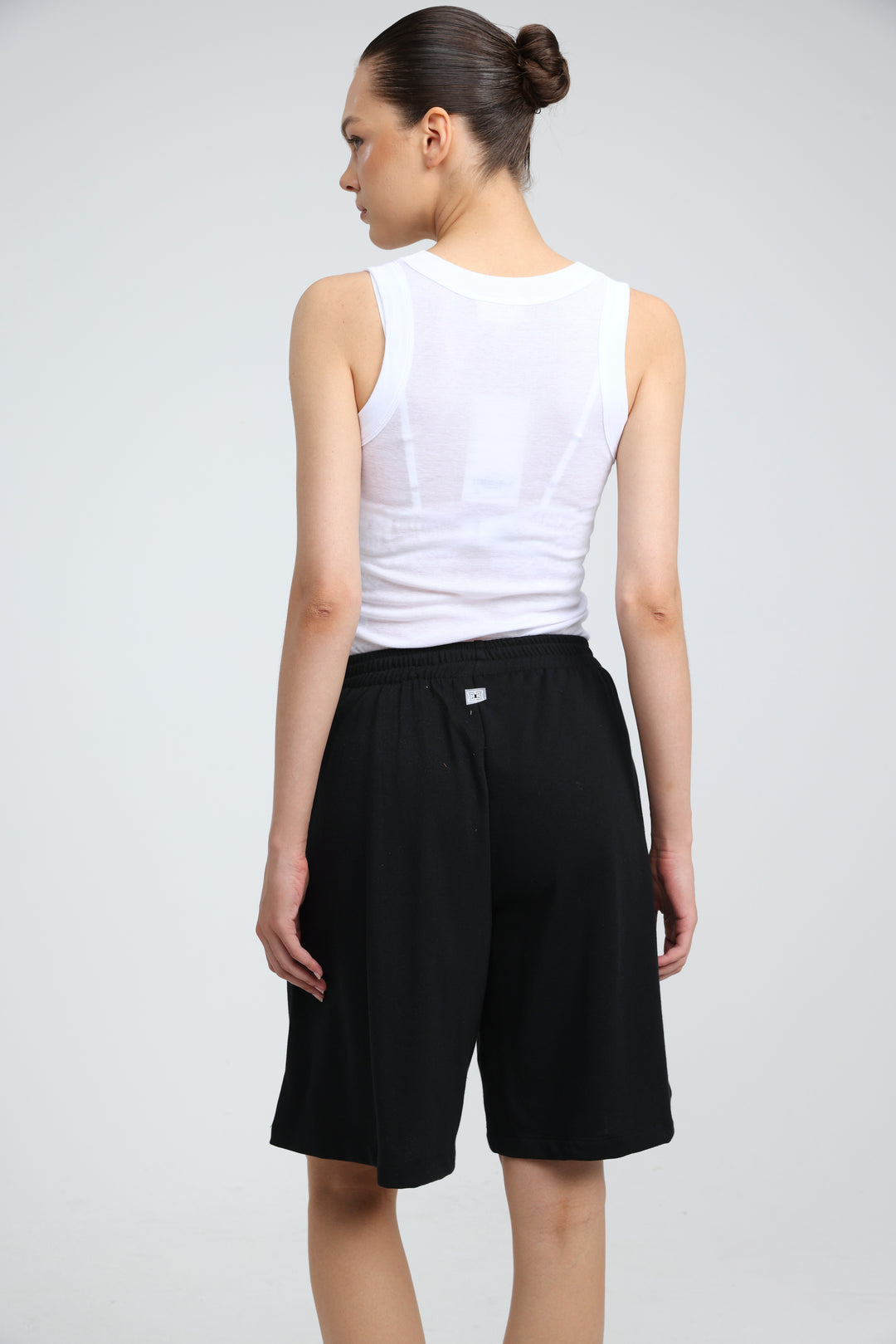 Clean37 Black Wide Bermuda Shorts