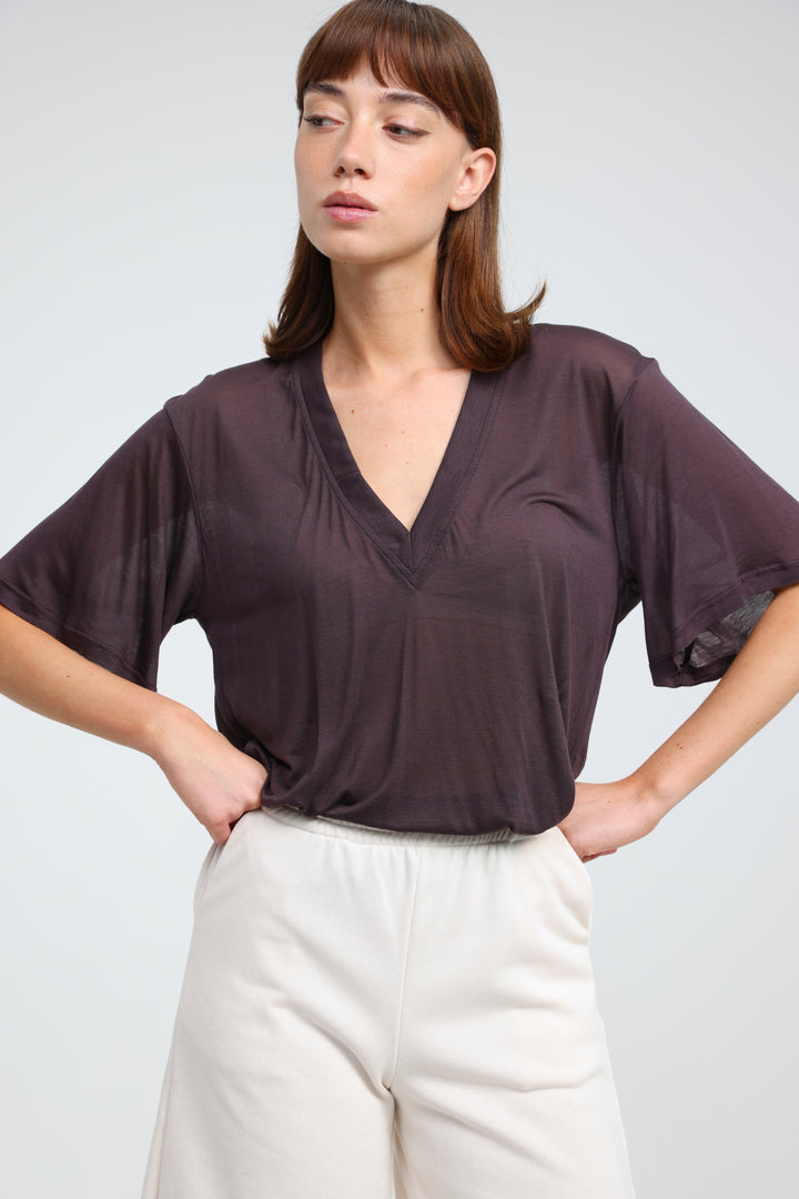 Clean33 Plum V T-Shirt