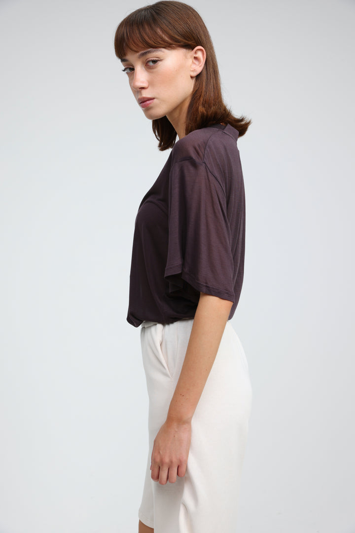 Clean33 Plum V T-Shirt