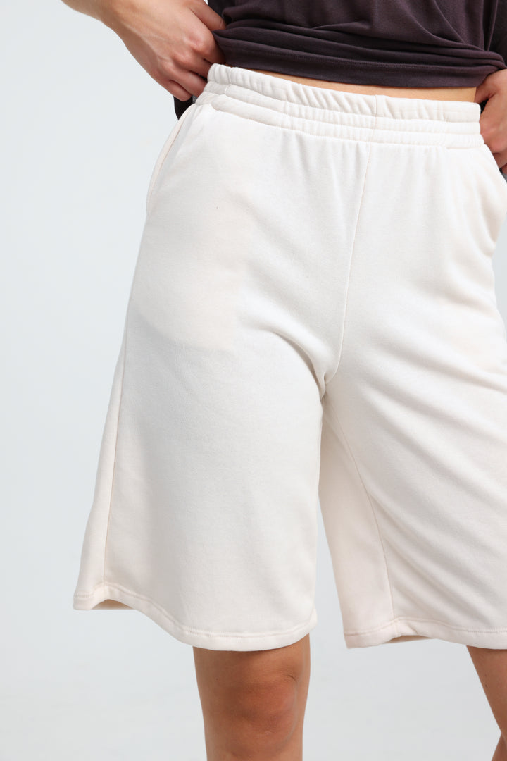 Clean38 Cream Bermuda Shorts