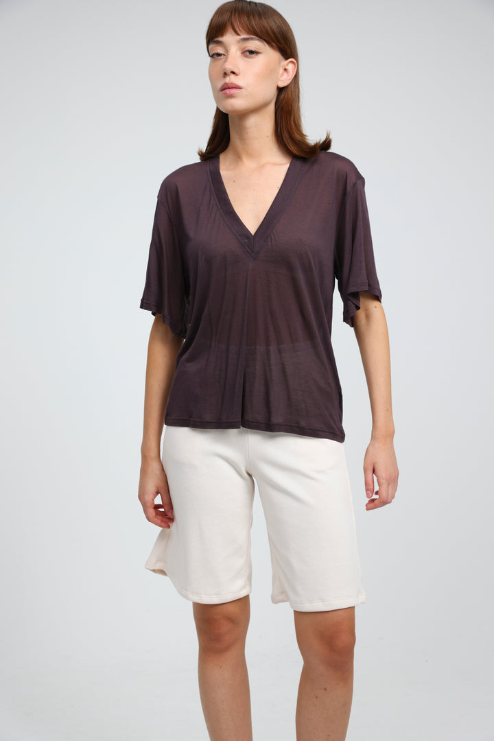Clean33 Plum V T-Shirt
