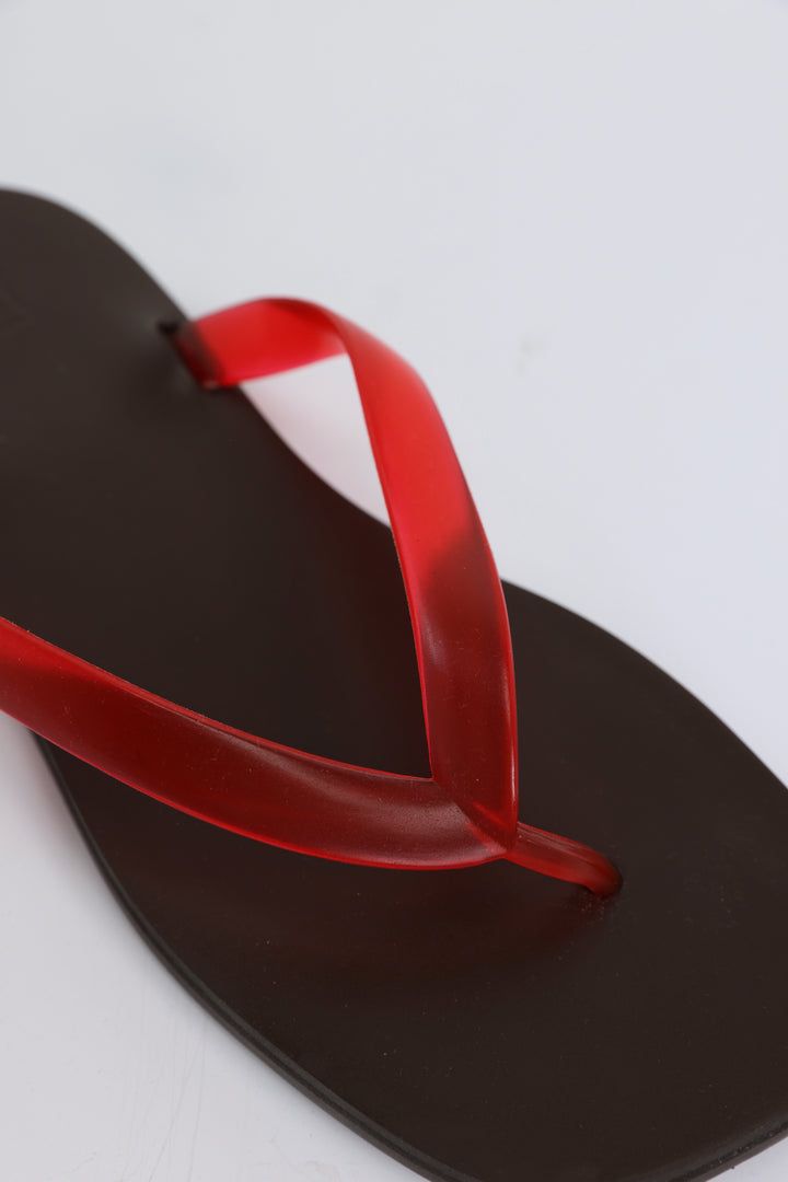 Clean Translucent Red Flip Flops