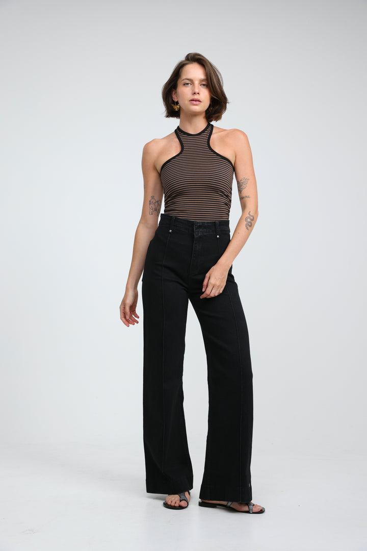 CottonSugar Brown Striped Tank