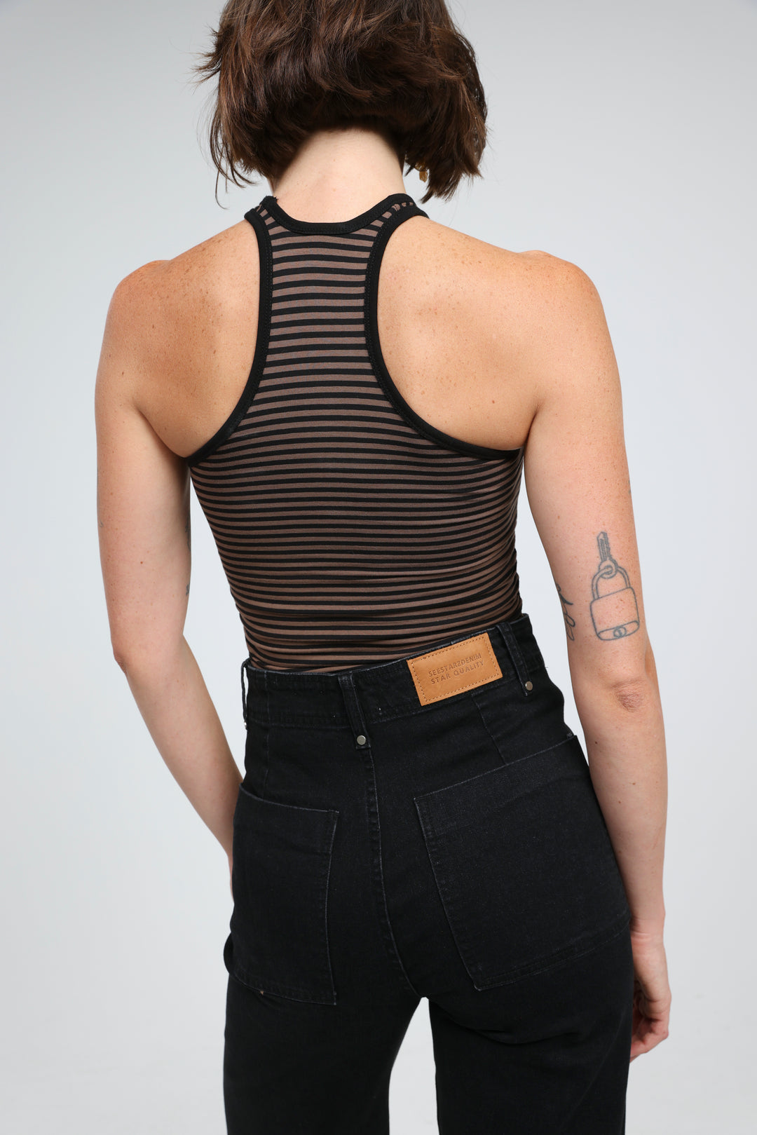CottonSugar Brown Striped Tank