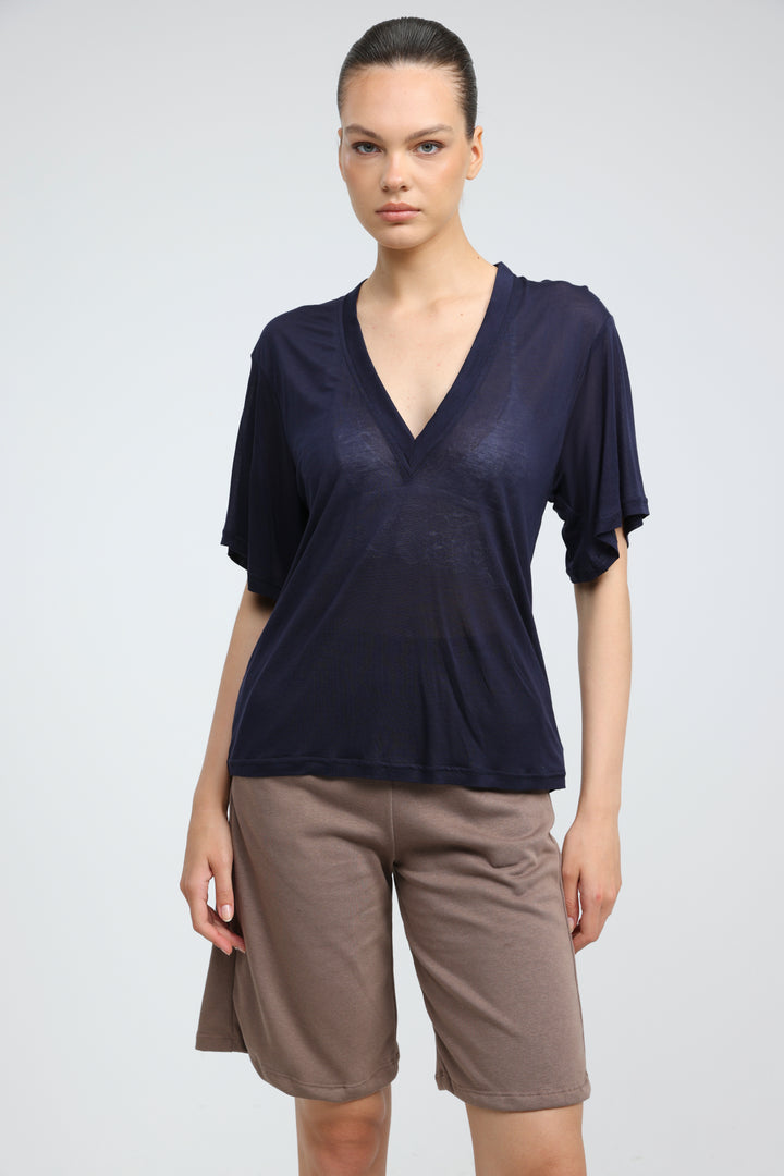 Clean33 Navy V T-Shirt