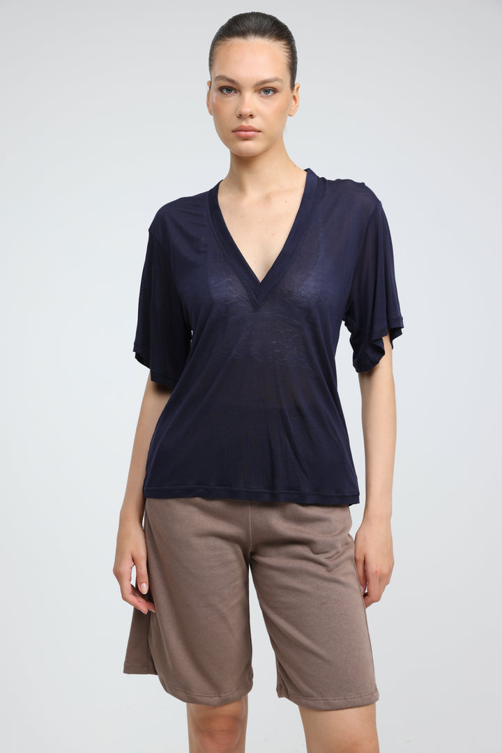 Clean33 Navy V T-Shirt