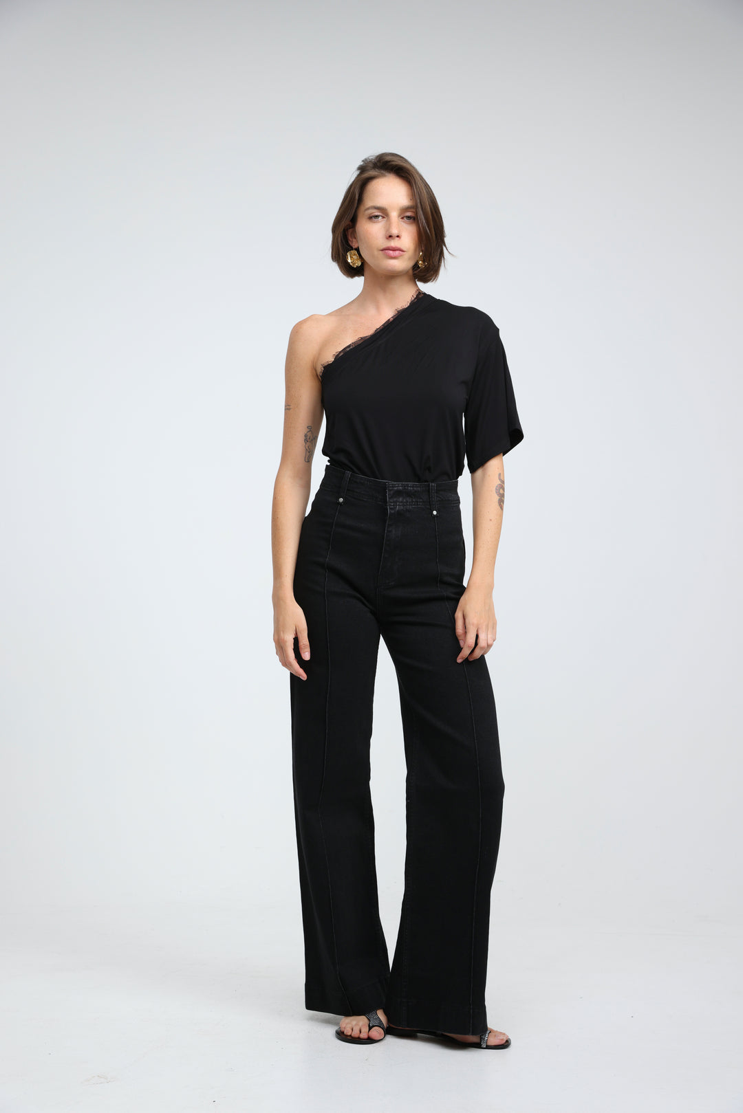 Candy Black One Shoulder Top