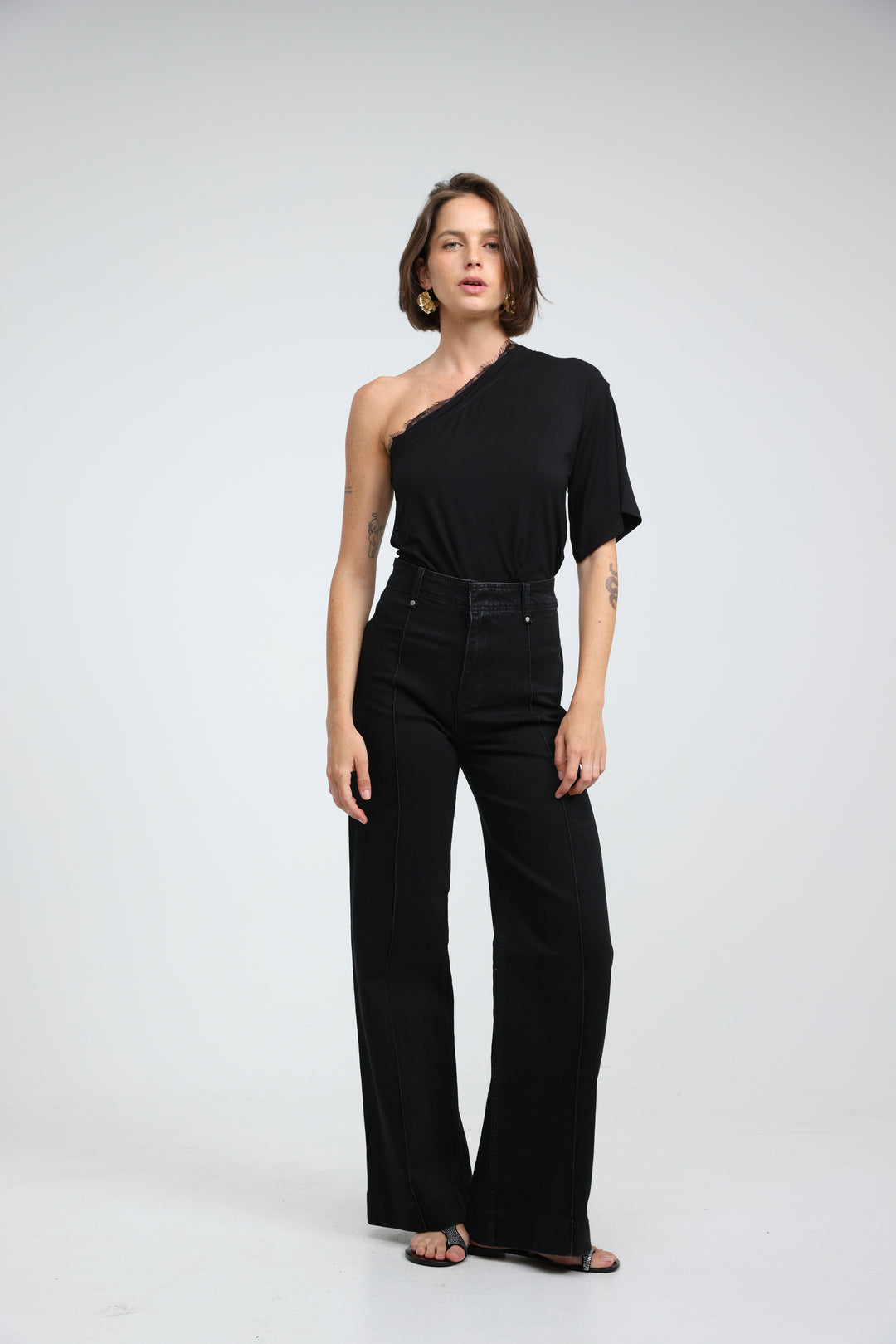 Candy Black One Shoulder Top