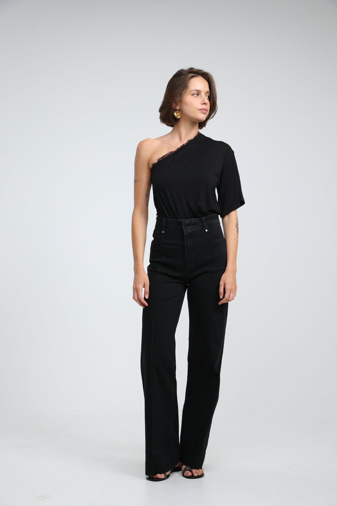 Candy Black One Shoulder Top