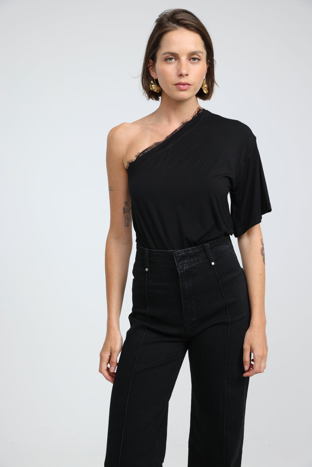 Candy Black One Shoulder Top