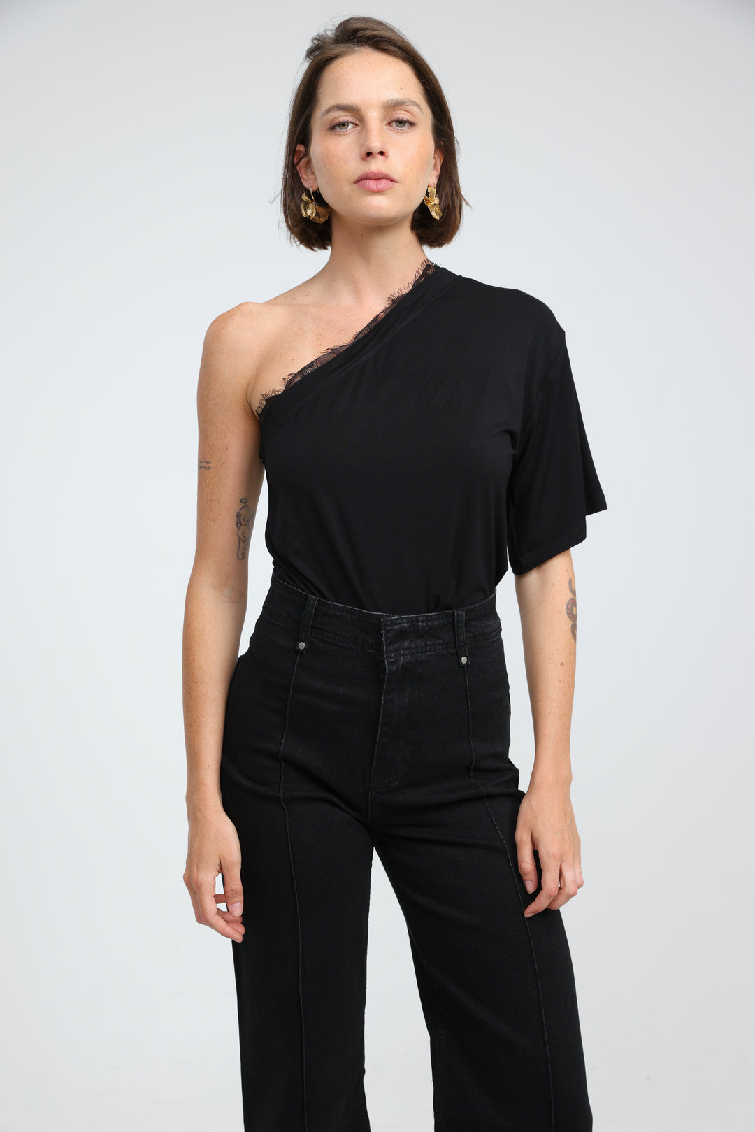 Candy Black One Shoulder Top
