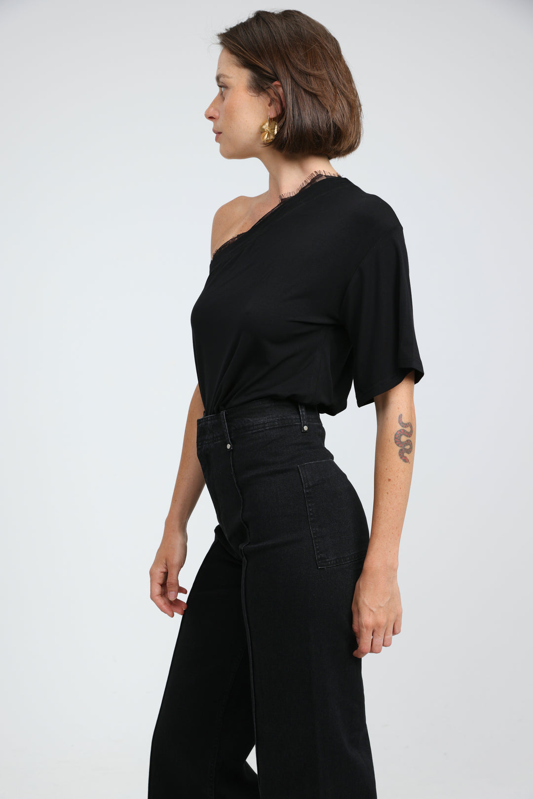 Candy Black One Shoulder Top