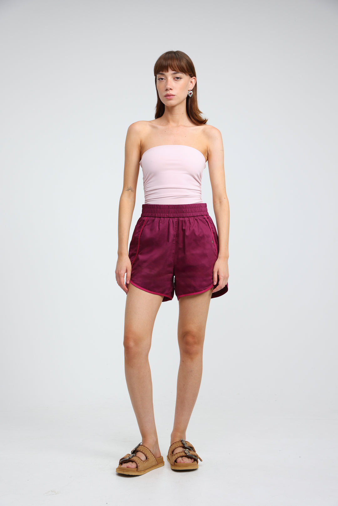 Buni's Wine Piped Shorts