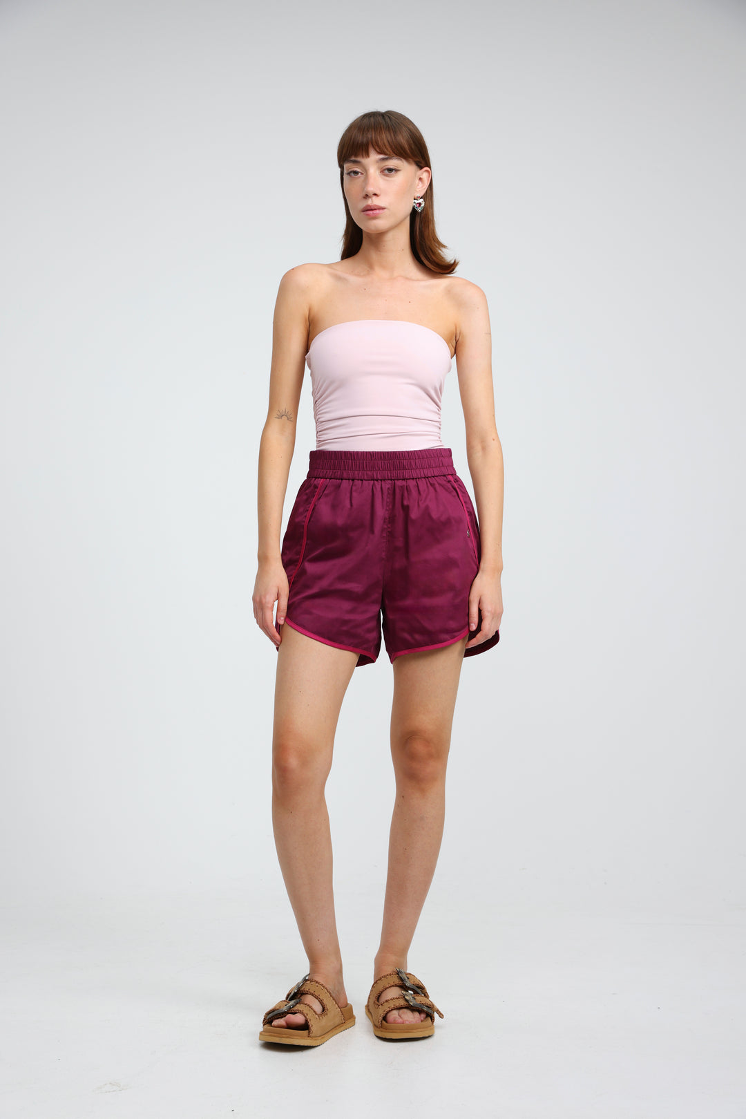 Buni's Wine Piped Shorts