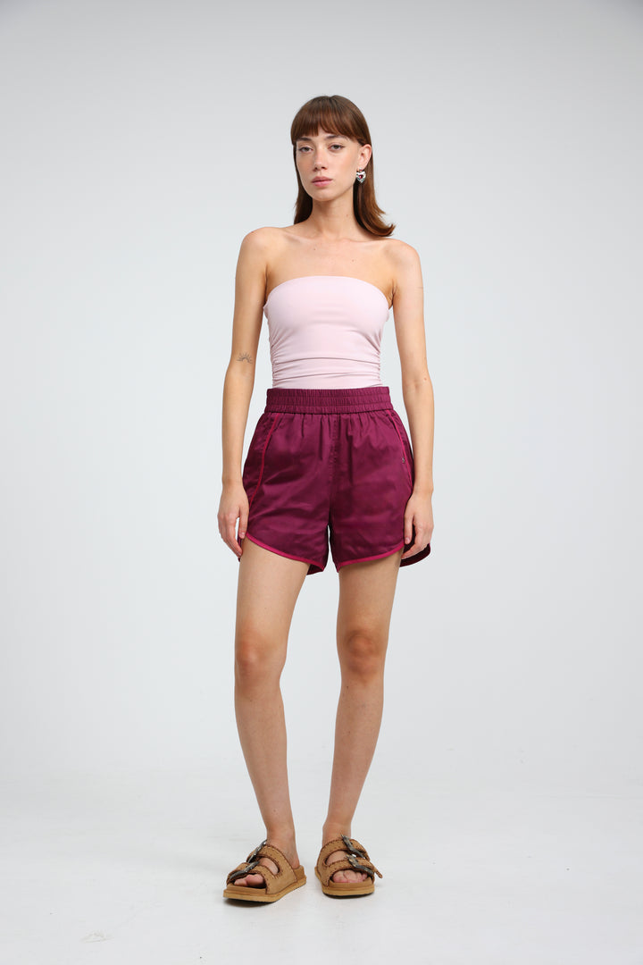 Buni's Wine Piped Shorts
