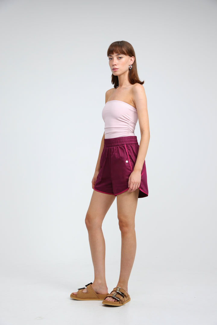 Buni's Wine Piped Shorts