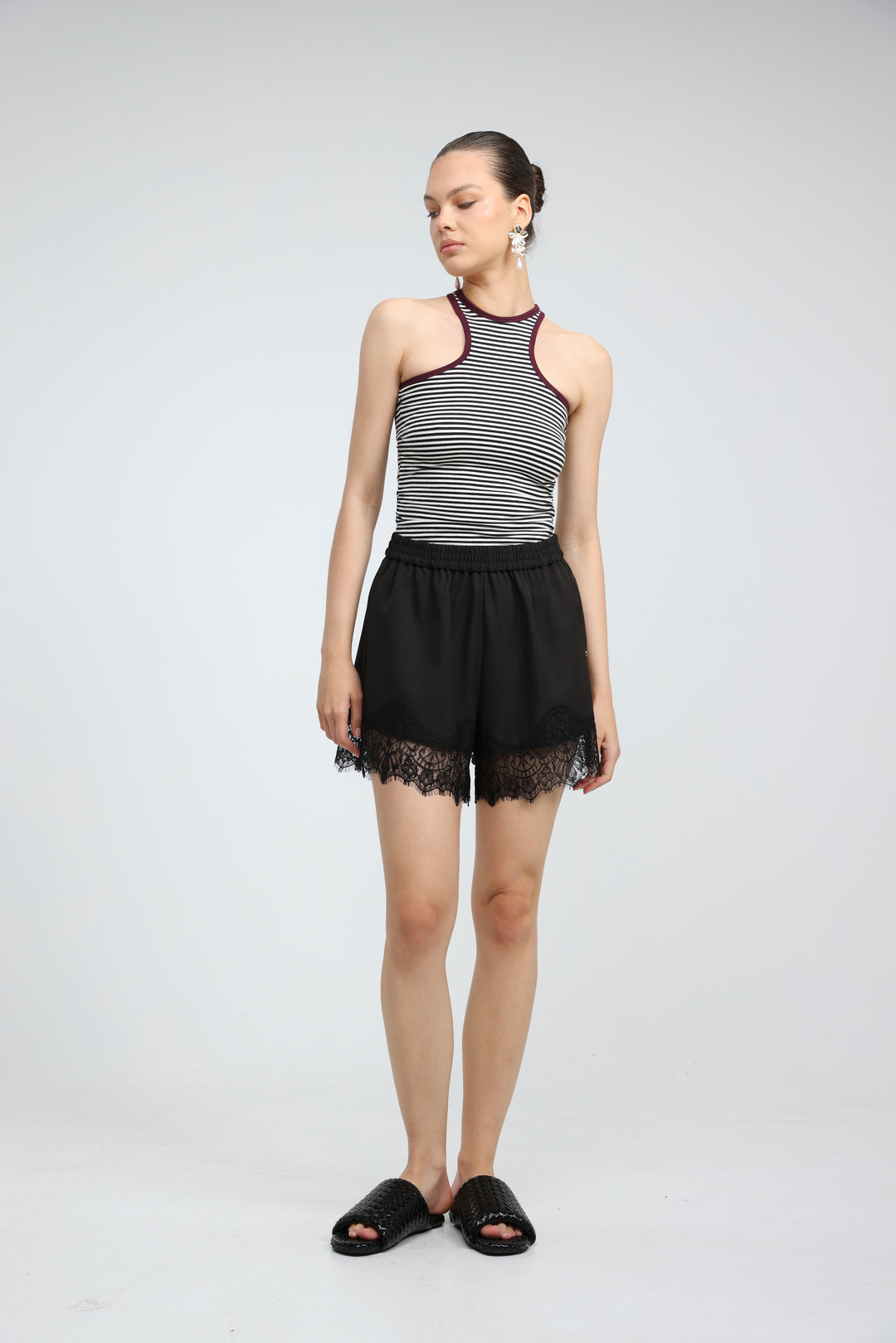 CottonSugar Black Striped Tank