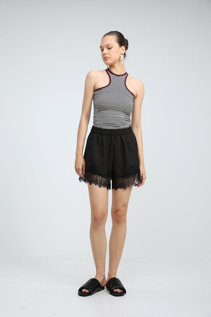 CottonSugar Black Striped Tank
