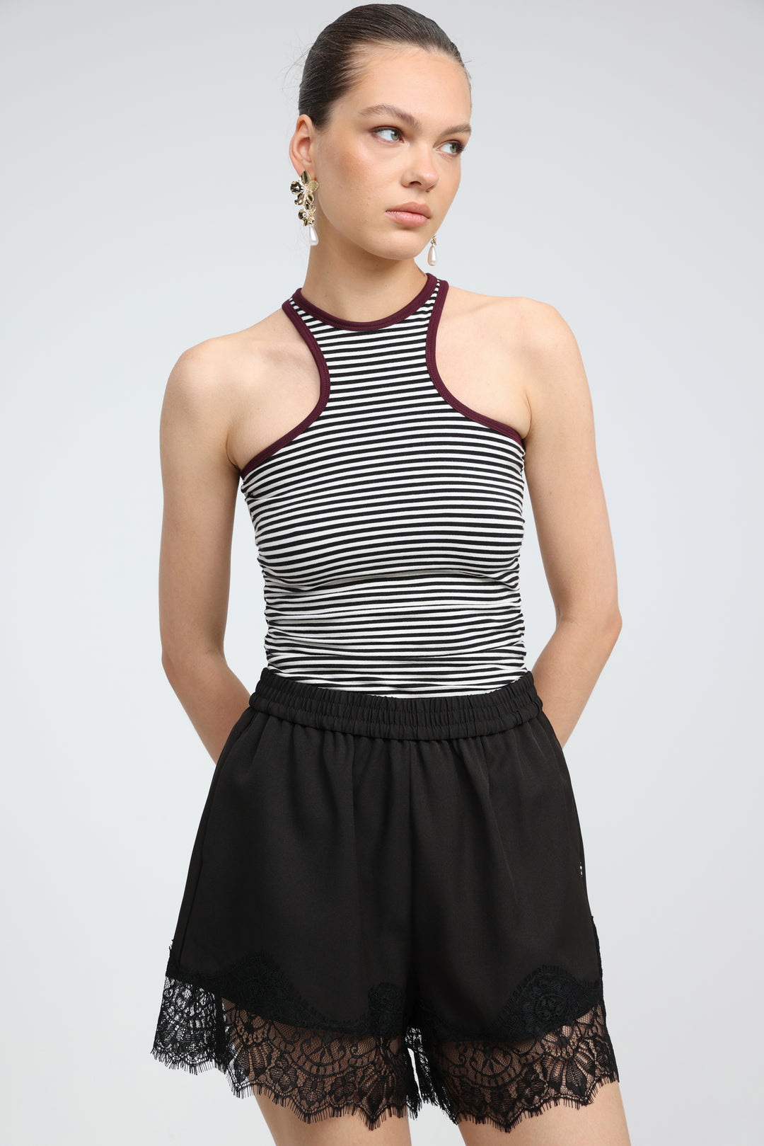 CottonSugar Black Striped Tank