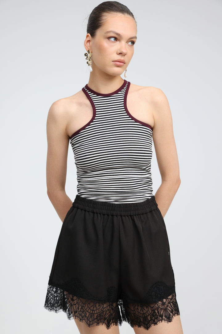 CottonSugar Black Striped Tank